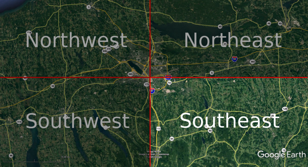 Map of Southeast Service Area